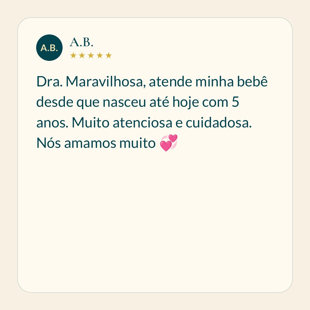 Depoimento de família acompanhada pela Dra. Heloisa Vianello sobre atendimento pediátrico em Alphaville, Barueri.