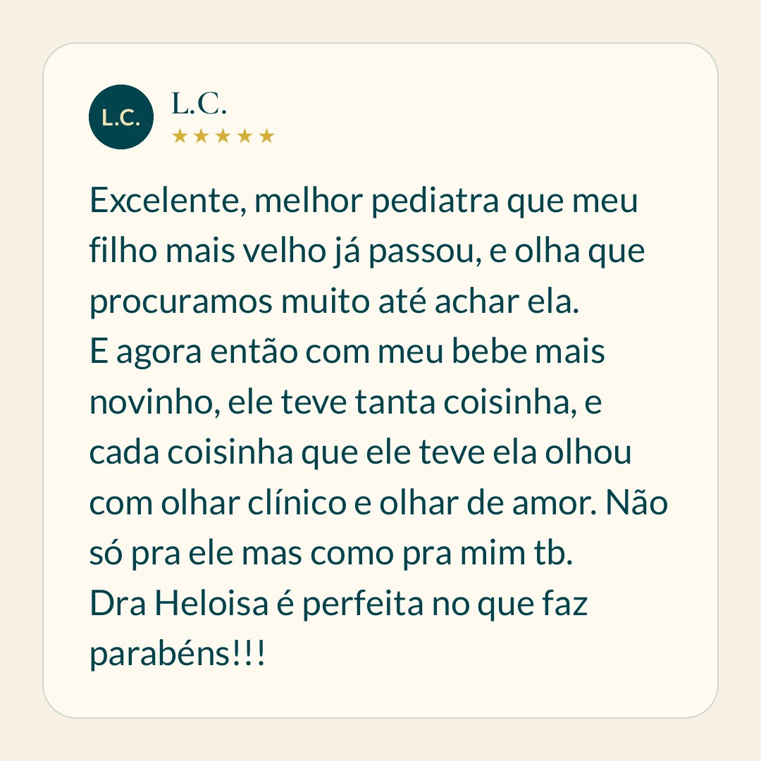 Depoimento sobre o atendimento da Dra. Heloisa Vianello, pediatra com atuação do pré-natal à adolescência.